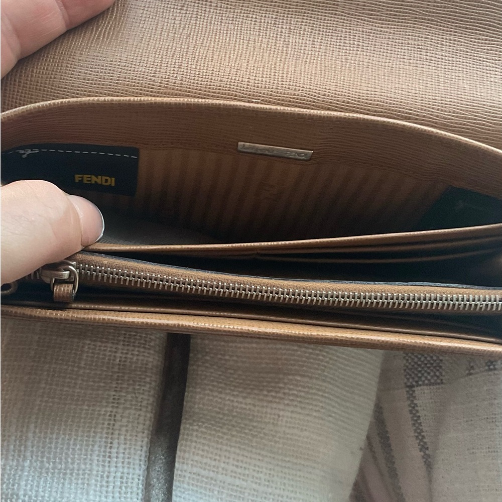 Fendi Vibrant Tangerine and Tan Wallet - Picture 6 of 11